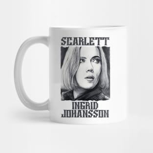 scarlett ingrid johansson hand drawing graphic design and illustration by ironpalette Mug